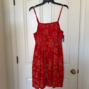 Universal Thread Red Floral Smocked Sundress with Adjustable Straps
